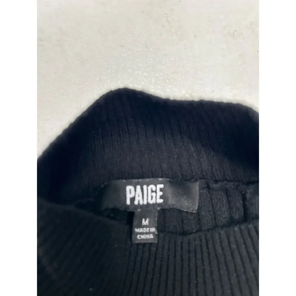 Paige Raisa Rib Turtleneck Sweater in Black. Size M.